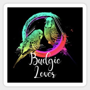 Colorful Rainbow Retro Budgies Budgerigar Budgie Lover Sticker